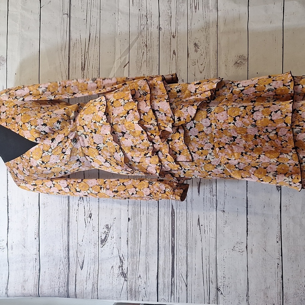 NWT Wayf pink and gold floral dress sz XS - Picture 3 of 11